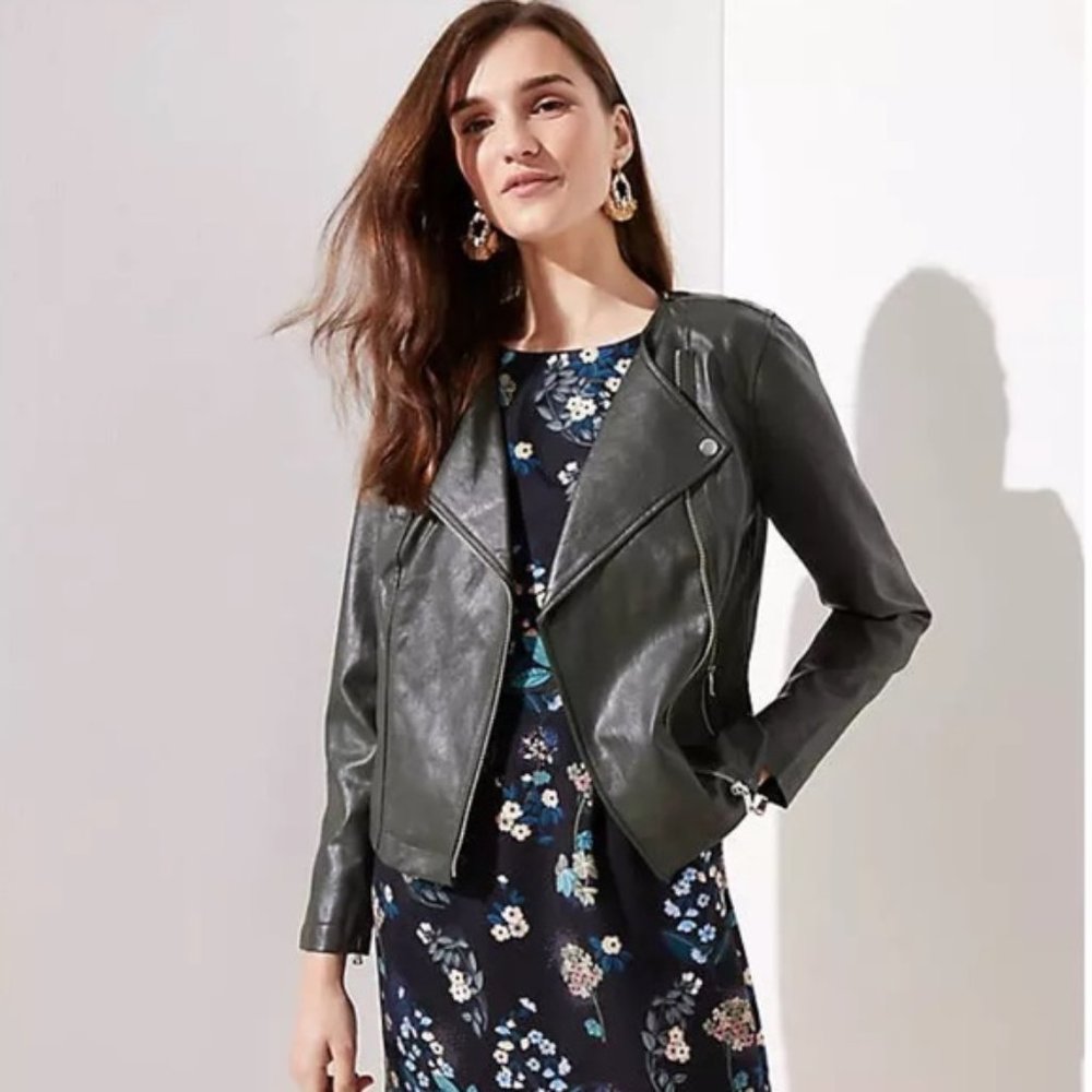 NWT Loft Moto Jacket in Olive